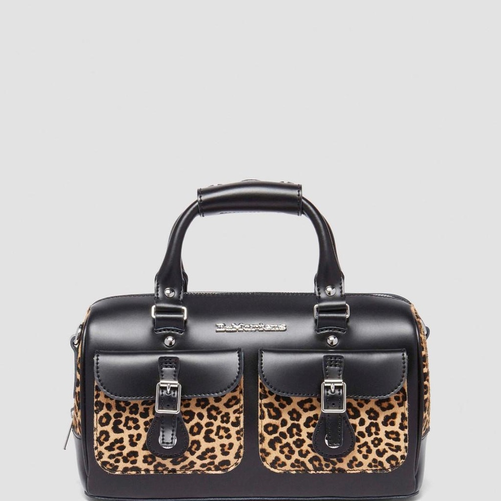 Dr. Martens Black and Leopard Print Bag